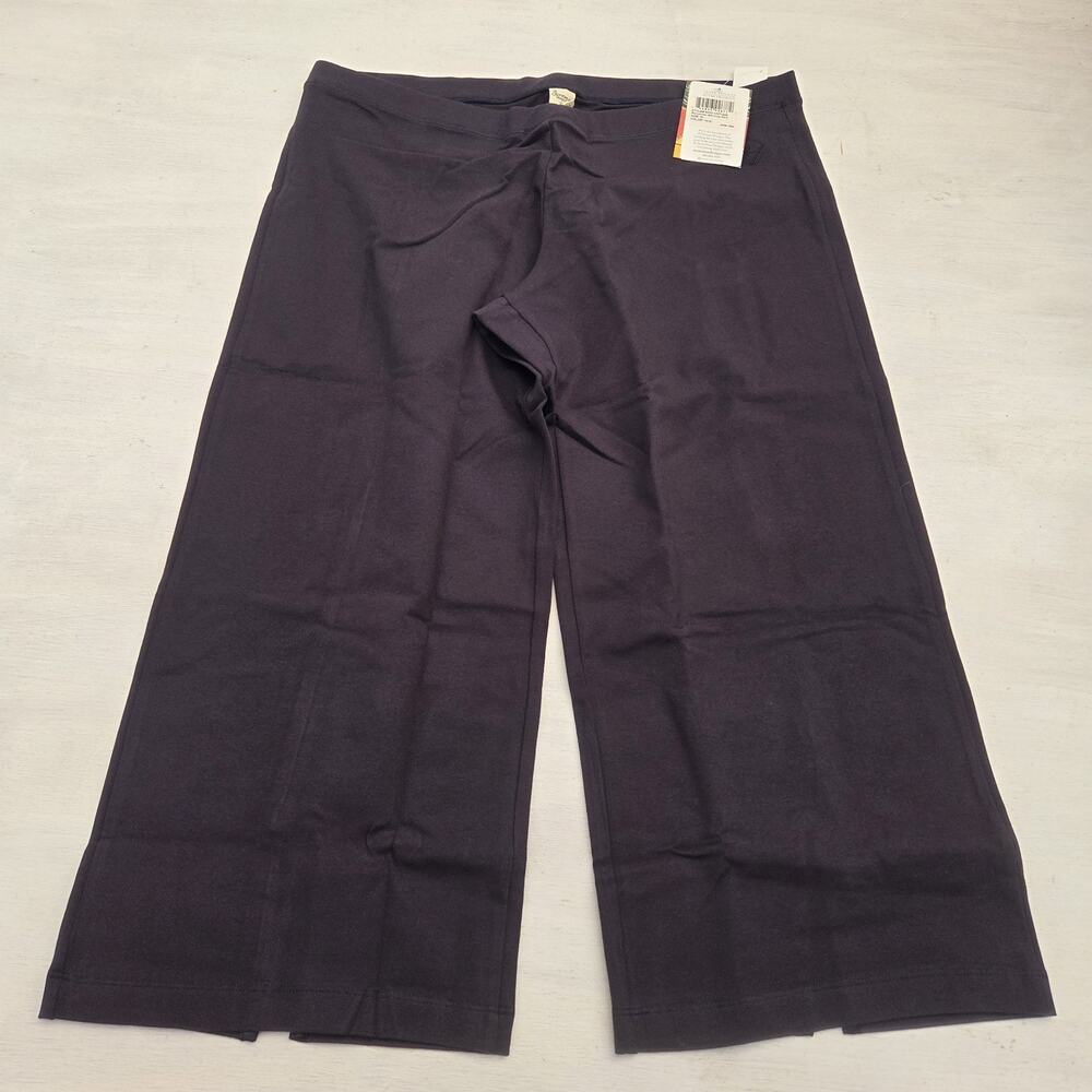 Stonewear Designs Women Navy Blue Active Pants XL Slit Cropped EUC